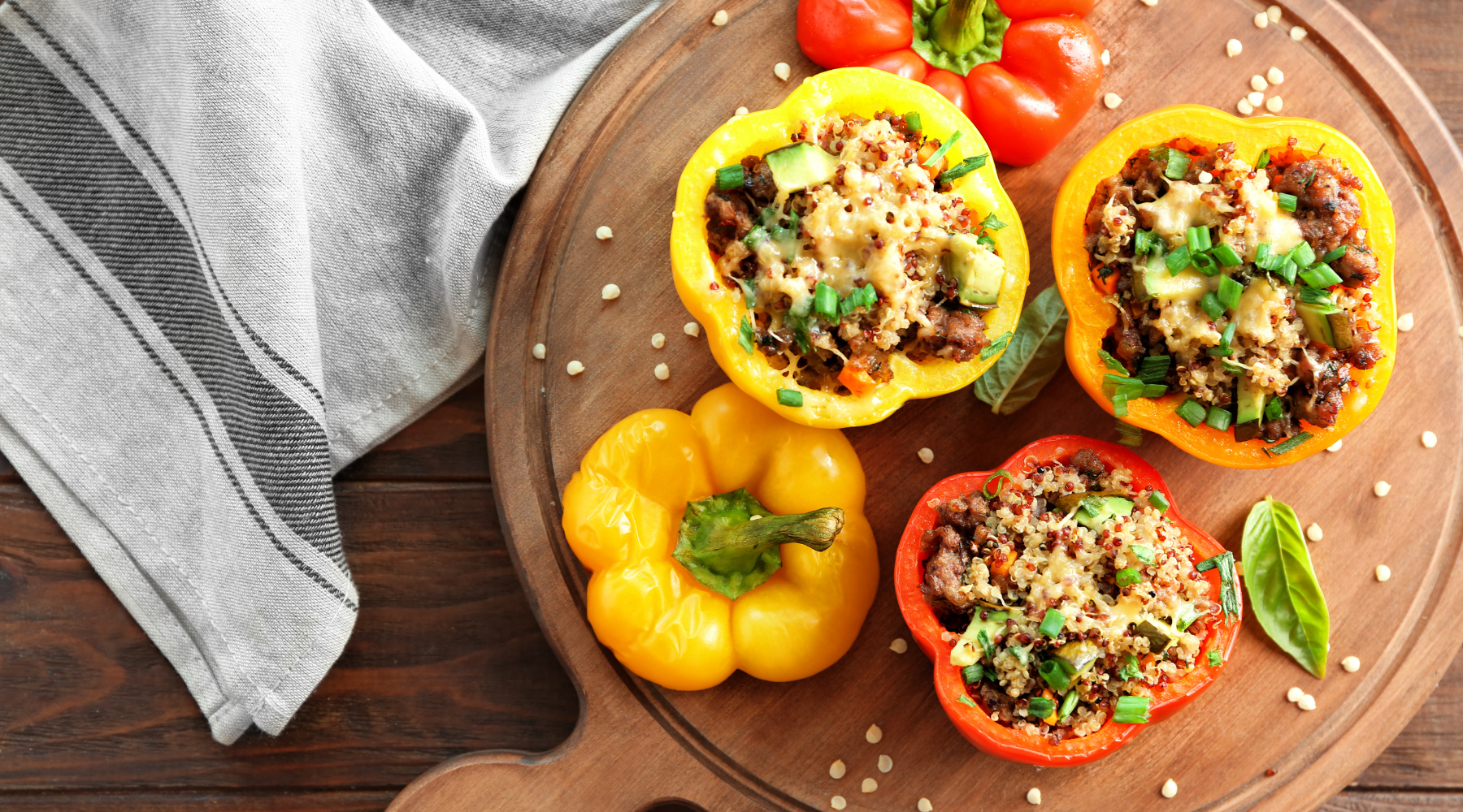 Noggin Kitchen: Salmon and Quinoa Stuffed Bell Peppers